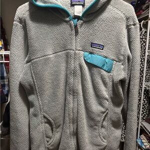 Patagonia Gray Fleece Jacket with Teal Trim